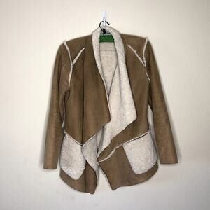 Saks Fifth Avenue Faux Shearling Jacket Coat Small